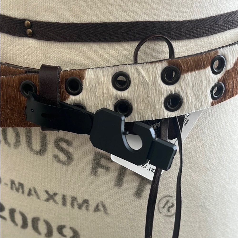 Neiman Marcus Brown and Black Belt Bag with Leather Accents